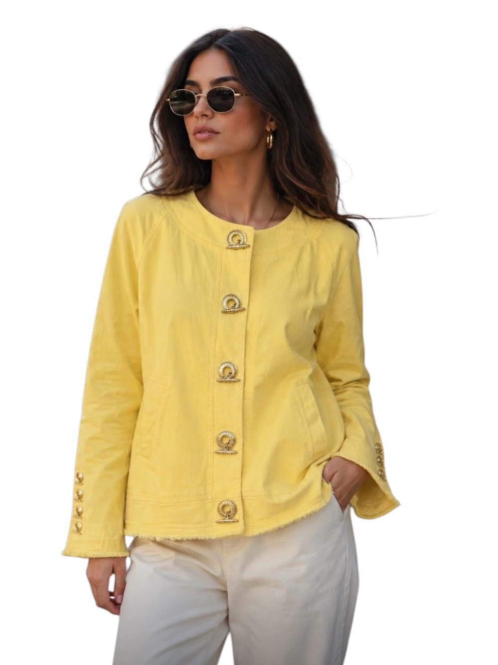 DG2 by Diane Gilman Yellow Stretch Denim